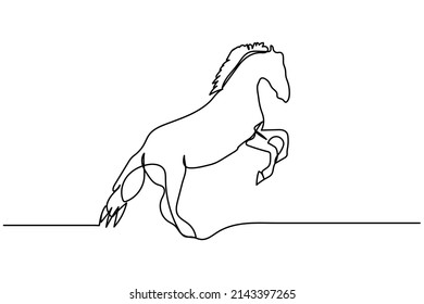 horse single continuous line illustration vector design