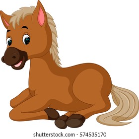 horse sitting cartoon