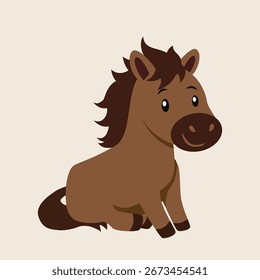 El caballo está sentado sonriendo esperando