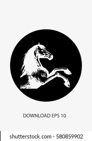 Horse sketch icon, Vector