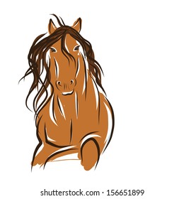Horse sketch for your design. Symbol of 2014 year