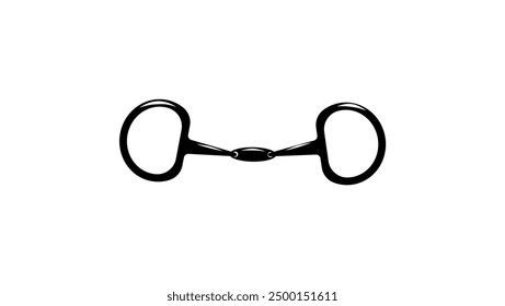 Horse Snaffle, black isolated silhouette