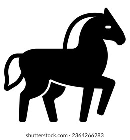 Horse solid icon, worldwildlife concept, horse vector sign on white background, horse glyph style for mobile concept and web design. Vector graphics