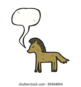 horse with speech bubble cartoon