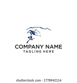 HORSE SPIRAL ICON VECTOR SYMBOL LOGO