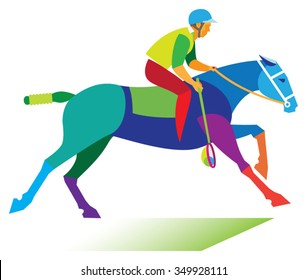 horse sport. Man is polocrosse player