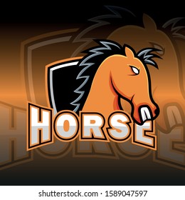 Horse sport mascot logo design