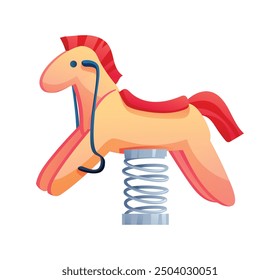 Horse spring rider vector cartoon illustration