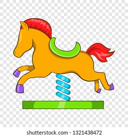 Horse spring see saw icon in cartoon style on a background for any web design 