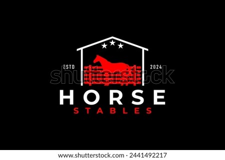 Horse stables vector logo design