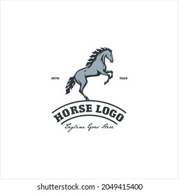 Horse Stallion Canter Logo Design Vector Image