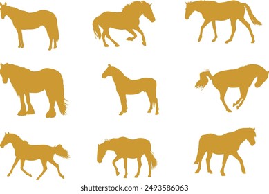 Horse, Stallion, Equine in Vector art by Kelapa Pariwara, gold color