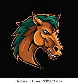 Horse Stallion Head Mascot logo esport vector illustration