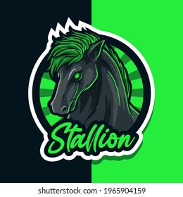 Horse Stallion Mascot Logo Esport Illustration