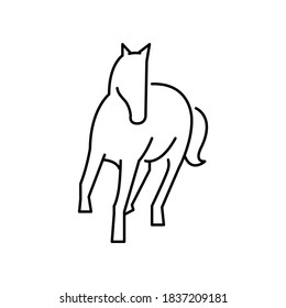 Horse or stallion outline vector icon isolated on white background