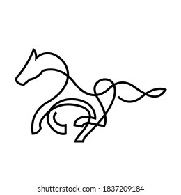 Horse or stallion outline vector icon isolated on white background