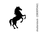horse stand vector icon silhouette on white background