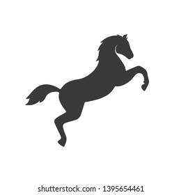 horse stand vector icon silhouette on white background