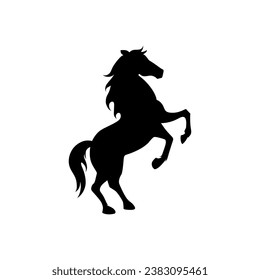 horse stand vector icon silhouette on white background