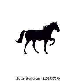 Horse standing black shape vector icon