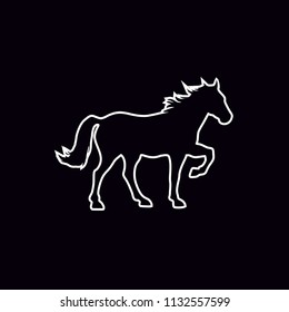 Horse standing black shape vector icon