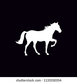 Horse standing black shape vector icon