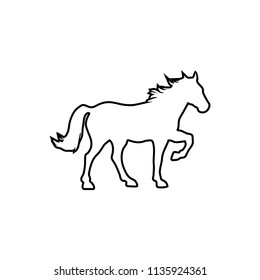 Horse standing black shape vector icon