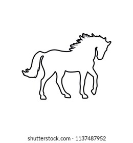Horse standing black shape vector icon