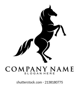 Horse standing illustration vector logo