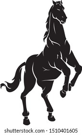 Horse Standing on Hind Legs Silhouette