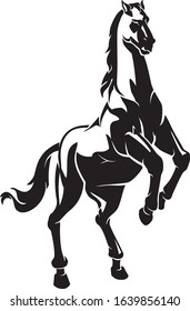 Horse Standing on Hind Legs, Shadow Illustration