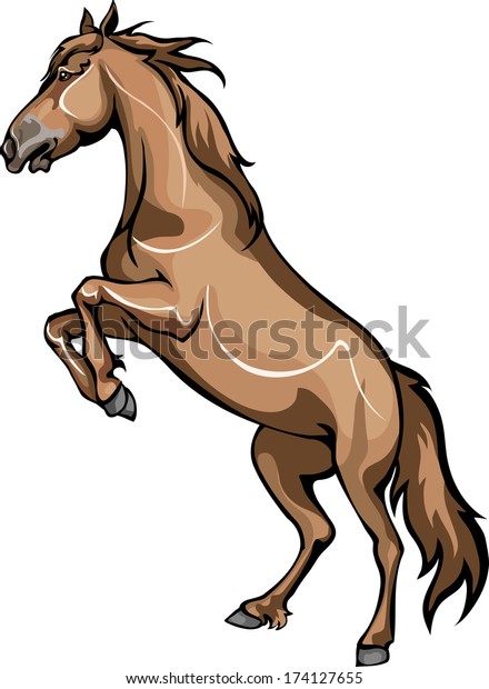 Horse Standing On Hind Legs Stock Vector (Royalty Free) 174127655