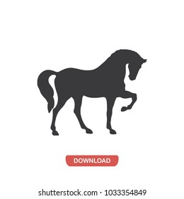 Horse standing on three paws vector icon
