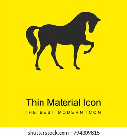 Horse standing on three paws black shape of side view bright yellow material minimal icon or logo design