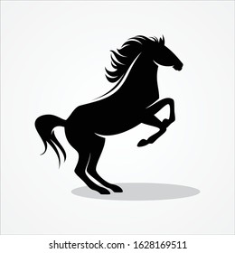 Horse standing on two paws icon for elemen design. Silhouette horse for for element design. Vector illustration EPS.8 EPS.10
