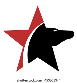 horse and star logo vector.