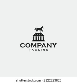 Estatua de caballo simple minimalista diseño de símbolo de logotipo. Ilustración del vector objeto aislado en el fondo