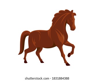 A Horse with Steady Gesture Illustration