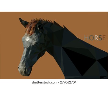 horse steed poly  art triangle vector
