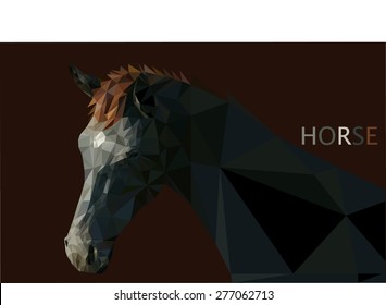 horse steed poly  art triangle vector