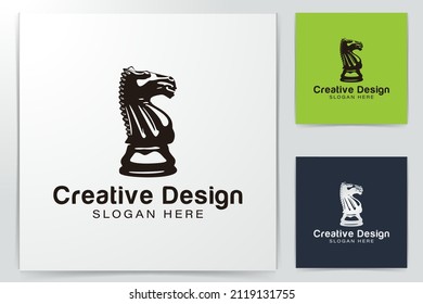horse. steer chess board logo Ideas. Inspiration logo design. Template Vector Illustration. Isolated On White Background