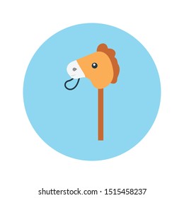 horse stick glyph flat vector icon