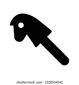 horse stick glyph flat vector icon