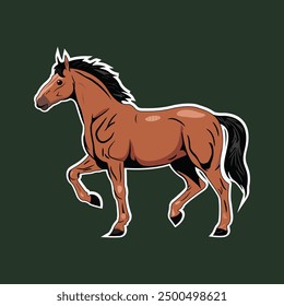 horse sticker vector graphics design