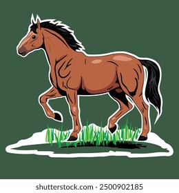 horse sticker vector graphics design