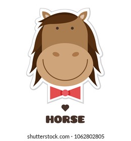Horse. Sticker. Vector illustration.