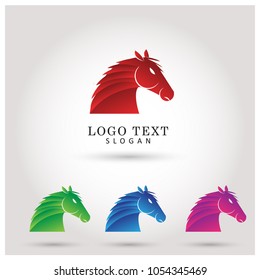 Horse & Strong Logo. Vector & Icon Template