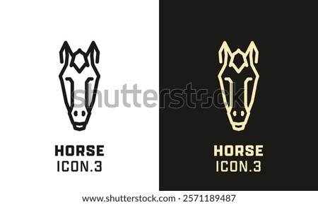 Horse stylized head geometric line icon