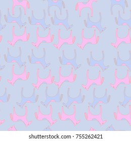 Horse stylized  seamless  pattern. Hand drawn.