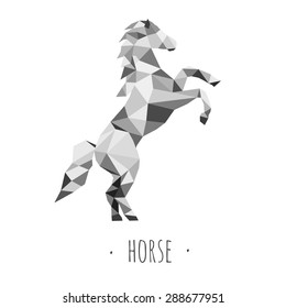 Horse stylized triangle polygonal model